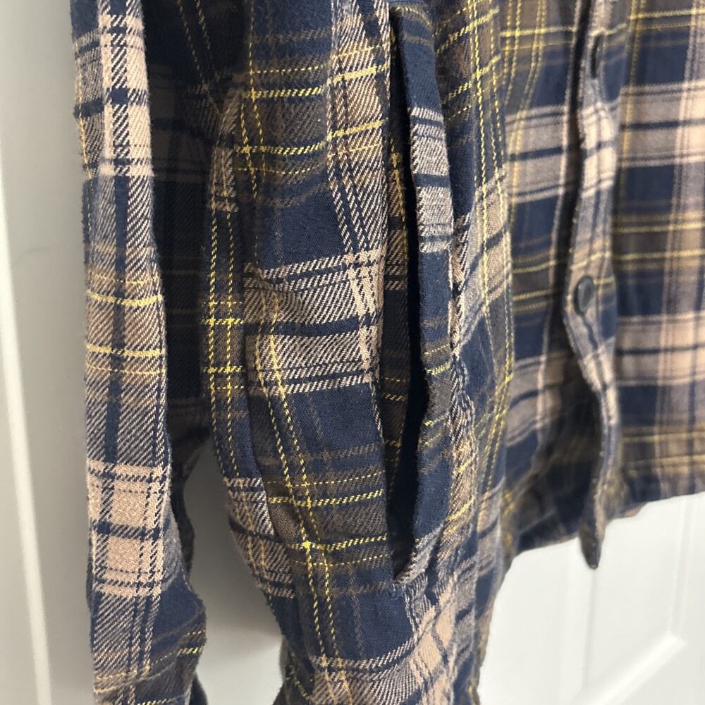 Barbour 100% Cotton Plaid Fleece Button Down Shirt/Jacket Size Large - Picture 4 of 9